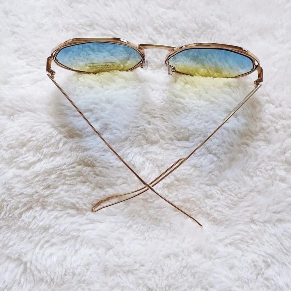 Seraphina Blue & Yellow Geometric Sunglasses